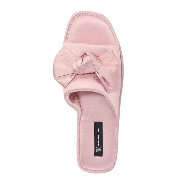 INC Women's Satin-Bow Slide Slippers Foxglove NWT - Picture 2 of 6